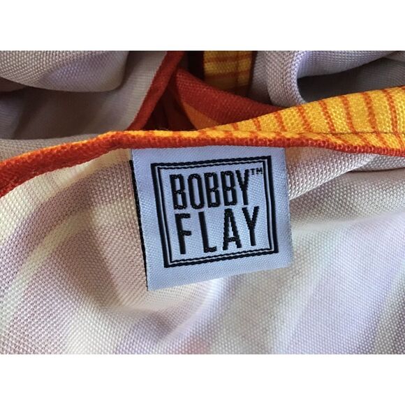 Bobby Flay Tablecloth Orange Yellow Sunburst Stripes Cloth Rectangle 58 x 83 - Picture 5 of 6